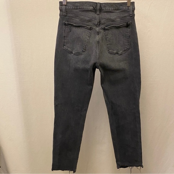 Joe’s Jeans 27 The Honor High Rise Jeans Vintage Straight Archaic Black Fray Hem - Picture 14 of 16